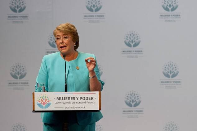 (150227) -- SANTIAGO, Feb. 27, 2015 -- Chile s President Michelle Bachelet delivers a speech during the Women in Power and Decision Making: Building a Different World forum opening ceremony, in Mapocho Station, in Santiago, capital of Chile, on Feb. 27, 2015. Women in Power and Decision Making: Building a Different World forum held on Feb. 27 and 28 was organized by Ministry of Foreign Affairs and the National Women s Service of Chilean Government, in collaboration with the UN Women entity, according to local press. Jorge Villegas) (jg) CHILE-SANTIAGO-UN-FORUM e JORGExVILLEGAS 