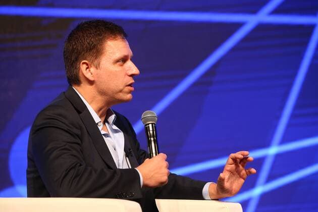 BEIJING, CHINA - FEBRUARY 27: (CHINA OUT) Peter Thiel, co-founder of PayPal Inc., speaks during a forum themed on entrepreneurship and investment at China National Convention Center on February 27, 2015 in Beijing, China.  CFP463855134