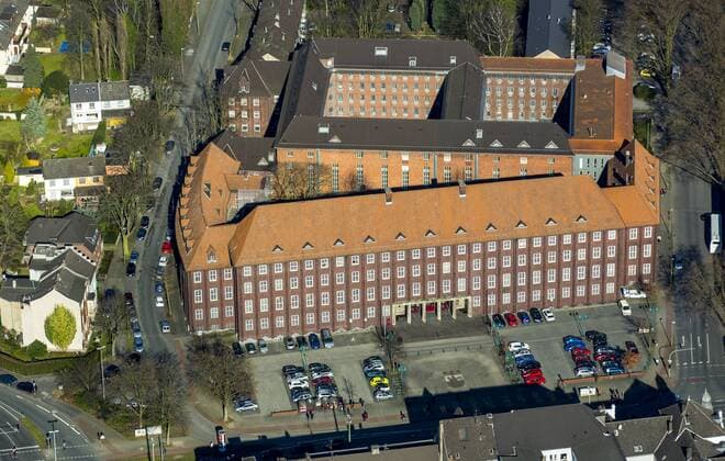 Amtsgericht Hamborn, Duisburg mit JVA Justizvoozugsanstalt Hamborn, Ruhrgebiet, Nordrhein-Westfalen, Deutschland !ACHTUNGxMINDESTHONORARx60xEURO!