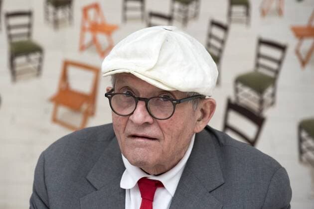 May 14, 2015 - London, UK, UK - London, UK David Hockney at a photocall for his exhibition of paintings and photography at the Annely Juda Fine Art gallery in central London today 14th May 2015. London United Kingdom  - ZUMAl94_