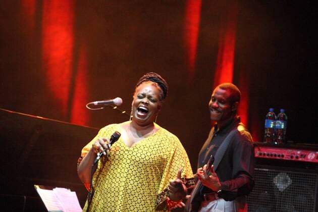 July 14, 2015 - Gdynia, POLAND - Gdynia, Poland 14th, July 2015 An American jazz singer Dianne Reeves performs live on the stage during the Ladies Jazz Fetival in Gdynia. Gdynia POLAND  - ZUMAn230