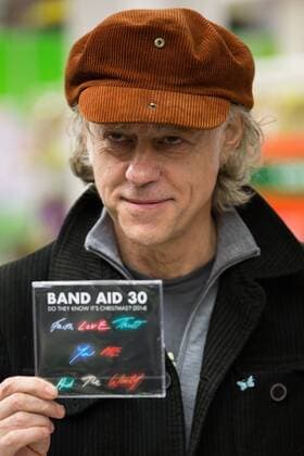 Dec. 8, 2014 - Manchester, Greater Manchester, UK - Manchester , UK . SIR BOB GELDOF at a branch of Asda in Trafford Park , Manchester , this morning ( 8th December 2014 ) for the CD launch of Band Aid 30  - ZUMAl94