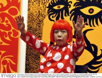 Feb. 7, 2012 - London, London, UK - London, UK. YAYOI KUSAMA pictured with her work. Press preview of Yayoi Kusama at the Tate Gallery Bankside today 7th February 2012. The exhibition spans six decades of the artists work. Kusama is one of Japan s best known living artists. Photo credit : Stephen Simpson LNP  - ZUMAl94_