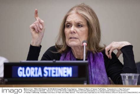 Berühmte Feministinnen, Gloria Steinem Voices of Victim of Human Trafficking - Pressetermin in New York zum Thema Menschenhandel USA : Voices of Victims of Human Trafficking Gloria Steinem participated on a special event entitled Voices of Victims of Human Trafficking: Readings from River of Flesh and Other Stories . The event was organized by the United Nations Office on Drugs and Crime (UNODC) in partnership with the non-governmental organization Apne Aap Women Worldwide today at the UN Headquarters in New York. Editorial Use Only.  LuizxRampelotto