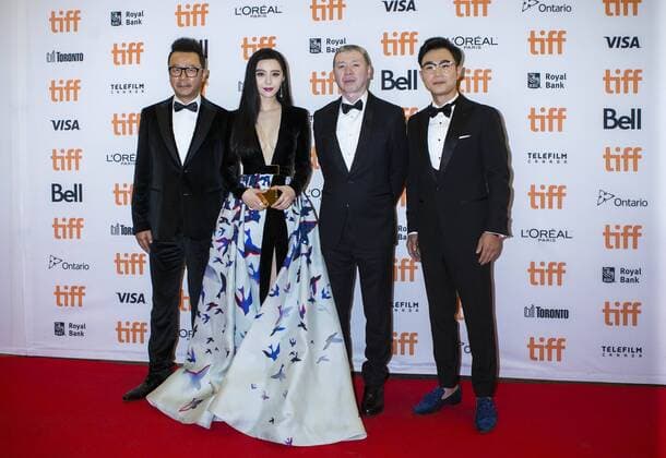 Toronto International Film Festival - I Am Not Madame Bovary Filmpremiere TORONTO, Sept. 8, 2016 -- Cast members Guo Tao, Fan Bingbing, Feng Xiaogang and Dong Chengpeng (L to R) attend the world premiere of the film I Am Not Madame Bovary at the Toronto International Film Festival (TIFF) at Princess of Wales Theatre in Toronto, Canada, Sept. 8, 2016. The film I Am Not Madame Bovary is a caustically comic contemporary fable about a cafe proprietor spending a decade petitioning the legal system after being swindled by her ex-husband. ) (djj) CANADA-TORONTO-TIFF-I M NOT MADAME BOVARY-PREMIERE ZouxZheng