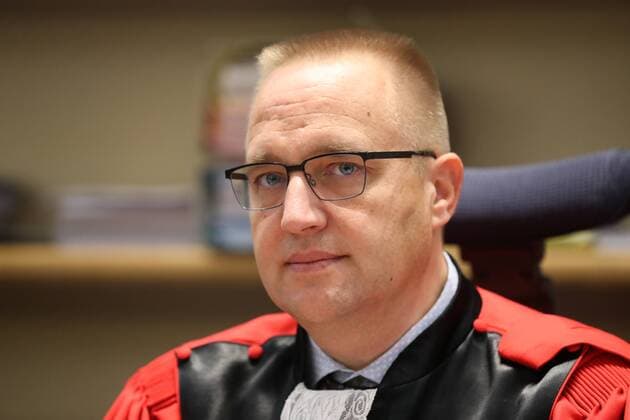 Chairman of the court Philippe Morandini pictured at the start of the ninth day of the trial of former politician Bernard Wesphael before the Assize Court of the Hainaut province in Mons, Monday 03 October 2016. Wesphael is accused of the murder of his wife Veronique Pirotton, who died in a hotel room in Oostende on 31 October 2016.  VIRGINIExLEFOUR 04946489