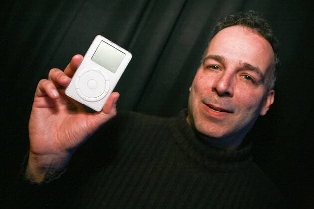 October 5, 2011 - Co-founder of Apple Computers S. Jobs has died at 56 years old. Jobs had been battling a rare form of pancreatic cancer for years. He resigned from the post of Apple CEO in Aug. Jobs is survived by his wife, to whom he was married for 20 years and four children. Launch of iPad in 2010, iPhone and Apple TV in 2007 and iPod in 2001. PICTURED: Jan 16, 2008 - San Francisco, California, USA - Senior Curator of the Computer History Museum DAG SPICER shows an early iPod prototype an Apple engineer donated to the museum. - ZUMAw49_ 20080116_cob_w49_136
