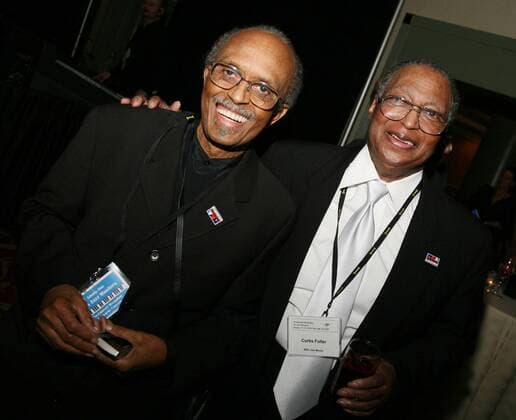 Jan 12, 2007; New York, NY, USA; Saxophonist JIMMY HEATH (L) and 2007 NEA (National Endowment for the Arts) Jazz Master trombonist CURTIS FULLER (R) at the reception for 2007 NEA honorees held during the 34th Annual IAJE (International Association For Jazz Education) held at Hilton Hotel. Mandatory  - ZUMA 20070112_nan_k03_067