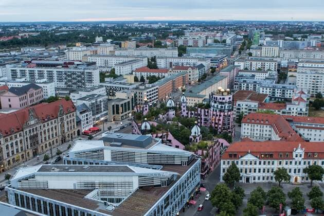 18.06.2015, Magdeburg, Sachsen-Anhalt, Deutschland - Luftbildaufnahme der Innenstadt. 00S150618D702.JPG MODEL RELEASE: NOT APPLICABLE, PROPERTY RELEASE: NO MR:Y