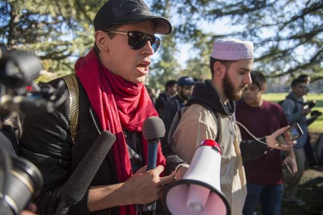 February 21, 2017 - Milo Yiannopoulos, of the alt-right Breitbart News, resigned from the news organization Tuesday after a video of him endorsing pedophilia appeared online over the weekend. PICTURED: January 14, 2017 - Davis, California, U.S. - UC Davis College Republicans and other supporters march with controversial speakers MILO YIANNOPOULOS who was supposed to speak on campus last night but was shut down by protestors. The march took place on the UC Davis on Saturday. Davis U.S. - ZUMAs76_ 20170114_jlr_s76_003 Copyright: xHectorxAmezcuax