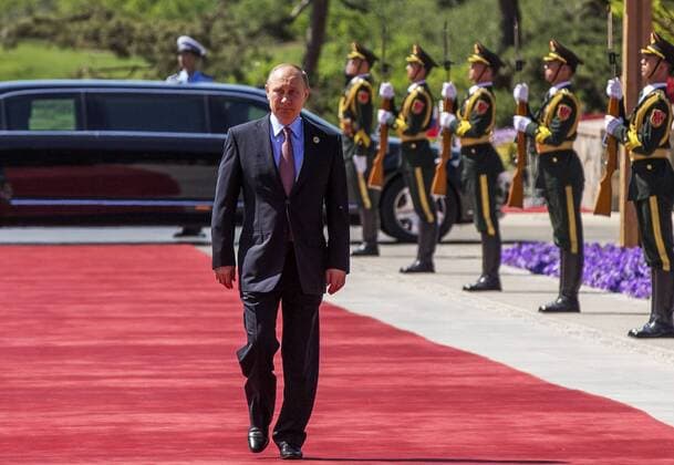 (170515) -- BEIJING, May 15, 2017 -- Russian President Vladimir Putin arrives for the Leaders Roundtable Summit at the Belt and Road Forum (BRF) for International Cooperation at Yanqi Lake International Convention Center in Beijing, capital of China, May 15, 2017. ) (lfj) (BRF)CHINA-BEIJING-BELT AND ROAD FORUM-ROUNDTABLE SUMMIT (CN) CuixXinyu