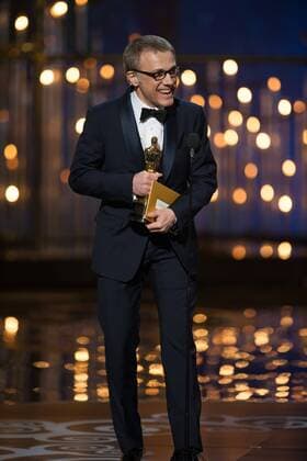 Christoph Waltz accepts the Oscar for performance by an actor in a supporting role for his role in Django Unchained? during the live ABC Telecast of The Oscars from the DolbyÂ® Theatre in Hollywood, CA, Sunday, February 24, 2013. Los Angeles CA USA  Copyright: xMichaelxYadax 31852_013