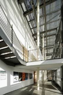 State Theatre in Mainz Rhineland Palatinate Small House Foyer Lobby Glass Glass roof Glazing Columns Staircase Staircase R