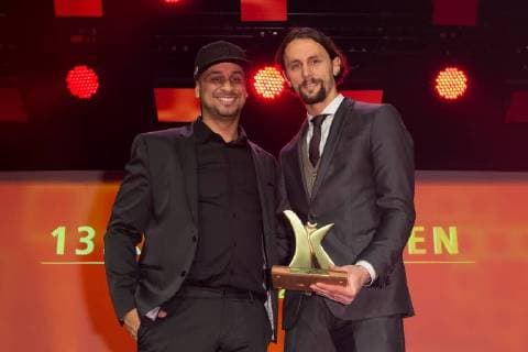 Dortmund Germany 02 12 2011 13 Children laugh Gala Jean Pierre JP Kraemer l Laudator for Neven Subotic BVB Award winner of the KIND Awards 2017 DeFodi001