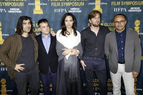Fatih Akin Sebastian Lelio Angelina Jolie Ruben Östlund and Andrey Zvyagintsev at the Golden Globe foreign language nominees series 2018 Symposium at the Egyptian Theatre, Hollywood Los Angeles 0601 2018 Foto:xD.xBedrosianx xFuturexImage
