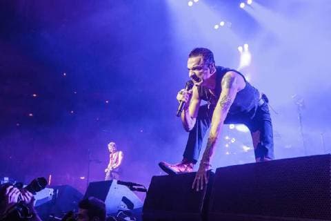 The band Depeche Mode is on 15 January 2018 in the LANXESS arena in Cologne on stage concert Depeche Mode in Cologne