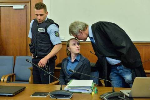 Criminal proceedings against the alleged BVB assassin Sergey W on 29 01 2018 in the District Court in Dortmund Sergey W in the courtroom xAGx