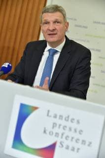 Stephan Toscani speaks CDU the Saarland Ministry of Justice and finance on Tuesday 6 2 2018 before the country Press Conference of the State Chancellery Saarbrücken Saarland bub