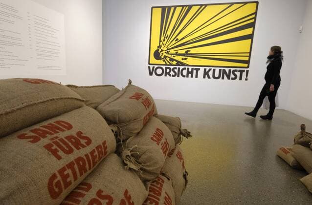 Sand for gear is a comprehensive retrospective at the Folkwang Museum in Essen to the 80 anniversary of the Plakatkuenstlers Klaus Staeck photo from 07 02 18 the Folkwang exhibition on Friday 09 02 18 starts shows until 8 April alongside the early graphics from the 60s and some objects in 1971 until today epd message from 07 see more than 200 posters from the period 02 18 Klaus Staeck Copyright: epd-bild StefanxArend EDITORIAL USE ONLY