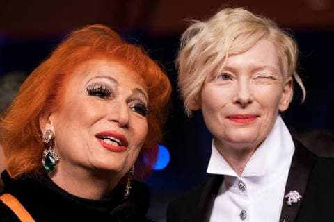 Actress Tilda Swinton on the occasion of the opening of the 68 international film festival in Berlin with the film ISLE OF DOGS snapshot photography xK M Krause