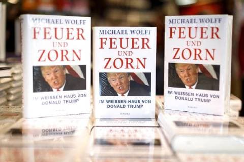 The German edition of the book fire and fury from US author Michael Wolff in a bookstore at the Neumarkt Cologne 16 02 2018 Foto:xC.xHardtx xFuturexImage