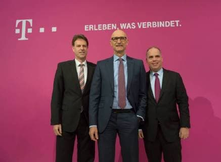 Bonn Germany 22 02 2018 Deutsche Telekom AG Balance Sheet Press Conference V ol r CFO Thomas Dannenfeldt CEO Tim Hoettges and Telekom Germany CEO Dirk Woessner Deutsche Telekom Balance Sheet