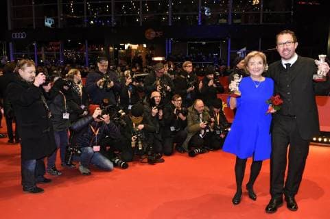 Anna Brun winner of the Silver Bear for Best Actress and Marcelo Martinessi winner of the Silver Bear award ceremony at the 68th Berlin International Film Festival Berlinale 2018 at Berlinale Palast on February 24 2018 in Berlin Germany Foto:xC.xNiehausx xFuturexImage