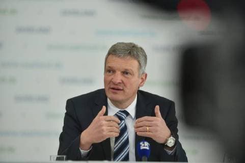 Saarlands Minister of Finance Stephan Toscani CDU sits last in this function on Tuesday 27 2 2018 in the state press conference in the Saarbrücken State Chancellery On Thursday he will be elected as President of the Landtag bub