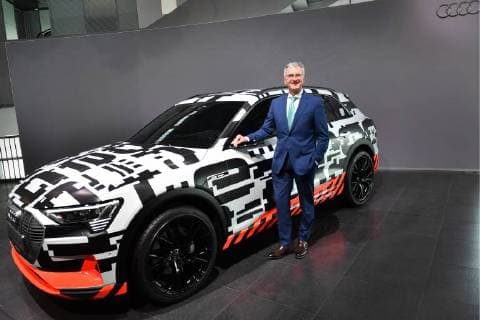 Rupert STADLER Chairman of the Board poses at an Audi e TRON electric car Annual Press Conference 2018 of the Audi AG Aktiengesellschaft in Ingolstadt on 15 03 2018
