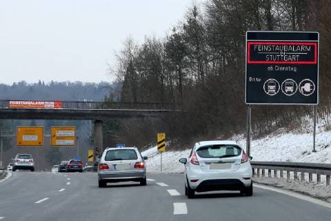 19 03 2018 Stuttgart DEU Fine dust information signs in the city of Stuttgart