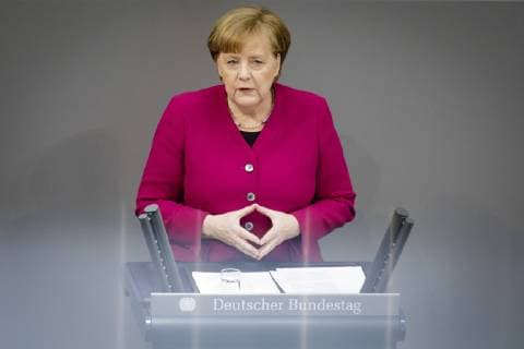 Chancellor Angela Merkel CDU in the Bundestag her first government statement of the new legislature from Berlin 21 03 2018 Berlin Germany Copyright: xThomasxTrutschel photothek.netx