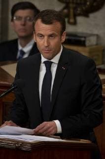 French President Emmanuel Macron delivers a joint address to the United States congress at the United States Capitol in Washington, DC on April 25, 2018. Copyright: x©2018xConsolidatedxNewsxPhotosxAllxRightsxReservedx