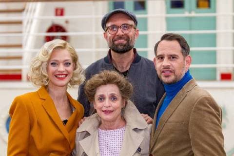 Heike Makatsch Katharina Thalbach Moritz Bleibtreu Philipp Stölzl Directed on the set of the film I HAVE NEVER BEEN IN NEW YORK on 15 05 2018 in Cologne On the set of I HAS NEVER BEEN IN NEW YORK