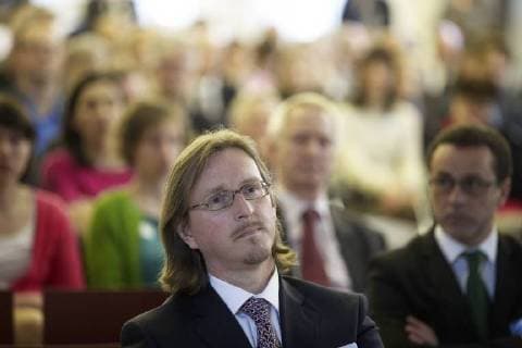 - BRUSSELS, BELGIUM: Peter De Caluwe pictured during the award ceremony for the year 2012 Dutch-speaking public service manager, Thursday 18 April 2013, at the Flemish parliament in Brussels. NICOLASxMAETERLINCK  x42668179x