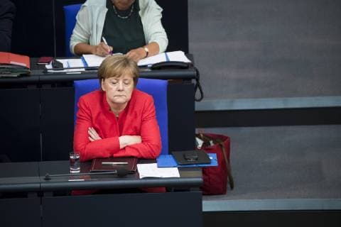 Chancellor Angela Merkel C at the plenary session of the Bundestag in Berlin on 4 July 2018 45 Plenary Session of the Bundestag