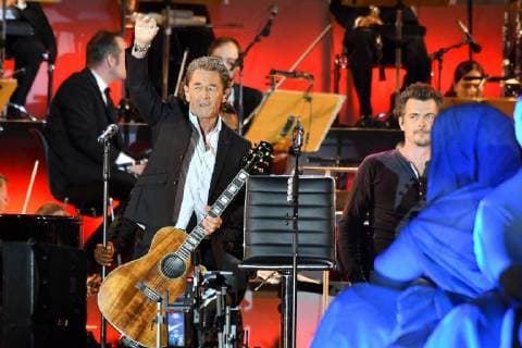 Peter Maffay with band Classic Open Air First Night 100 years German Film Orchestra Babelsbergi n Berlin on 05 07 2018
