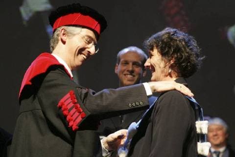 , LOUVAIN-LA-NEUVE, BELGIUM : Isabelle Autissier (R) is was awarded as Doctor Honoris Causa from the univercity of Louvain-la-Neuve (UCL) by UCL rector Bernard Coulie (L), Friday 02 February 2007. FRANCOISxWALSCHAERTS  x6025725x