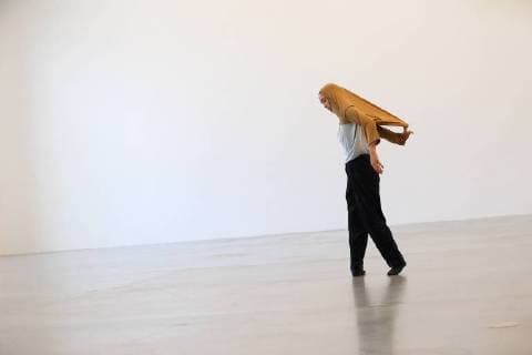 Naima Ferre during the photo sample for the performative exhibition Inside Out as part of the Festival Tanz in August at the Kindl Center for Contemporary Art in Berlin 8 August 2018 Premiere is on 16 August 2018 Choreography Isabelle Schad Festival Dance in August Inside Out