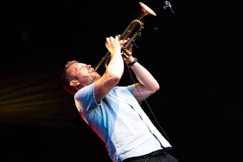 The German jazz musician Nils Wülker performing at the Kulturarena Jena on 9 8 2018 Theatervorplatz Jena