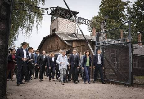 Federal Foreign Minister Heiko Maas SPD visited the former German concentration and extermination camp Auschwitz Birkenau main camp Auschwitz I in Brzezinka 20 08 2018 Brzezinka Poland Copyright: xXanderxHeinlx