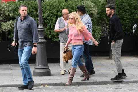 Britney Spears have lunch at the Societe restaurant in Paris, France, on August 27, 2018. Photo by Favier E-PRESSPHOTO.COM Britney Spears Paris France  593885