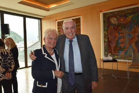Klaus Michael Kühne Wife Christine Kühne Foundation Press Conference new main sponsor of the Salzburg Festival © Manfred Siebinger