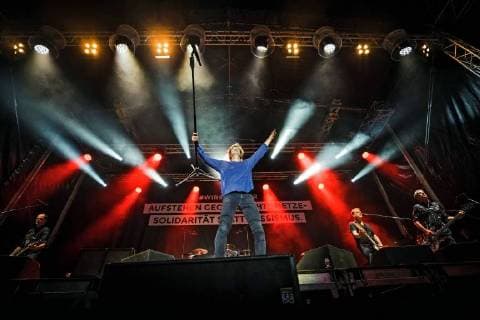 Chemnitz We are more singer Andreas Campino Frege The Toten Hosen during the concert against right-wing extremism and xenophobia We are more on 03 09 2018 in Chemnitz 20180903SFL0036