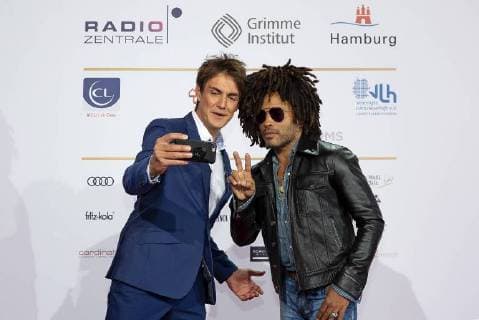 Hamburg Germany 06 09 2018 German Radio Prize 2018 L R Matzke Knop and Lenny Kravitz on the red carpet DeFodi035