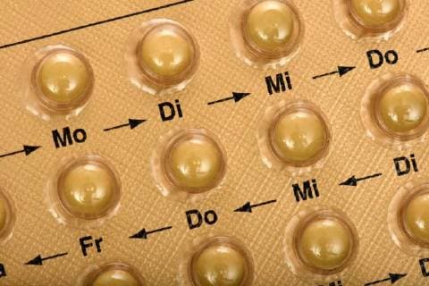 Anti baby pill in blister pack monthly pack