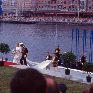 Bernadotte König Carl XVI. Gustaf von Schweden bei der Hochzeit mit Silvia Sommerlath in Stockholm, Schweden 1976. King Carl XVI Gustaf of Sweden marries the German Silvia Sommerlath at Stockholm, Sweden 1976. Copyright: WolfgangxKühn UnitedArchives100305