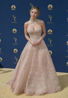 September 17, 2018 - Los Angeles, California, U.S - Sydney Sweeney on the red carpet of the 2018 Emmy Awards held at the Microsoft Theater on Monday September 17, 2018 in Los Angeles, California. Los Angeles U.S. - ZUMAp124 20180917_zaa_p124_098 Copyright: xJavierxRojasx
