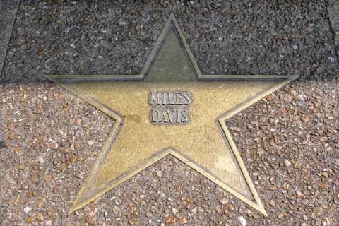 Star of Trumpeter Miles Davis on the Walk of Fame Delmar Boulevard Delmar Loop St Louis Missouri USA