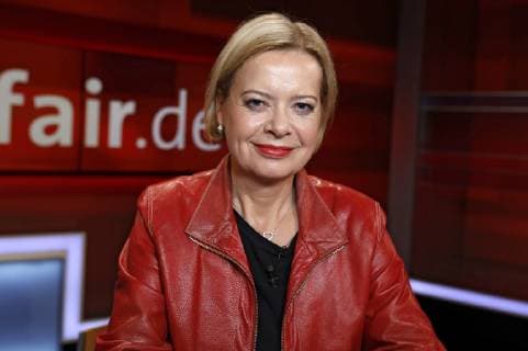 Gesine Lötzsch in the ARD talk show hard but fair in the WDR television studio A Cologne 08 10 2018 Foto:xC.xHardtx xFuturexImage