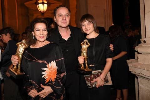Hannelore Elsner Thomas Schmauser and Lena Urzendowsky at the ceremony Hessian Film and Cinema Prize on 12 10 2018 in Frankfurt Hessian Film Award 2018 in Frankfurt a Main